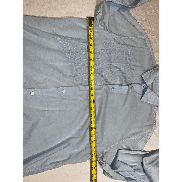 Calvin Klein Light Blue Long Sleeve Button Down Shirt Mens Medium Garment Dye - Picture 7 of 9